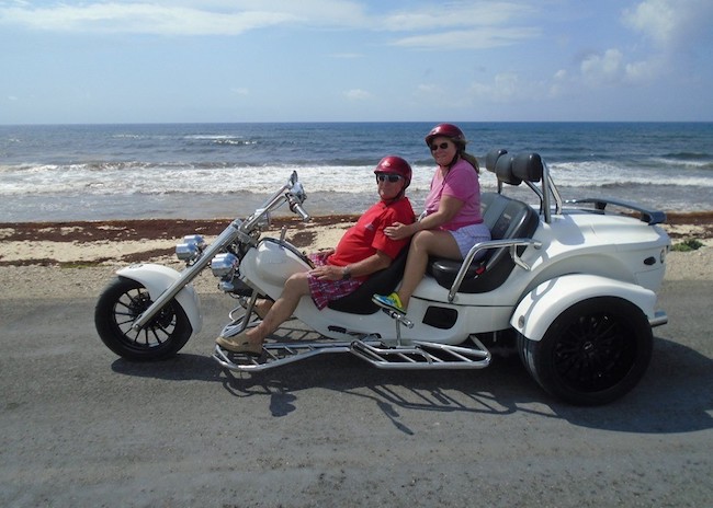 Richard and his wife enjoying the view of the beautiful beach of Cozumel.