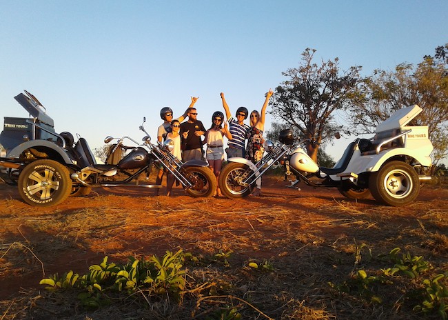 Bernard and his family having fun in Cozumel with their Trikes.
